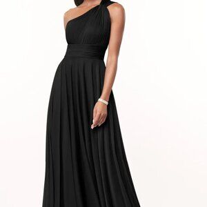 Azazie Charlize Bridesmaid Dress (Black / Petite 4)